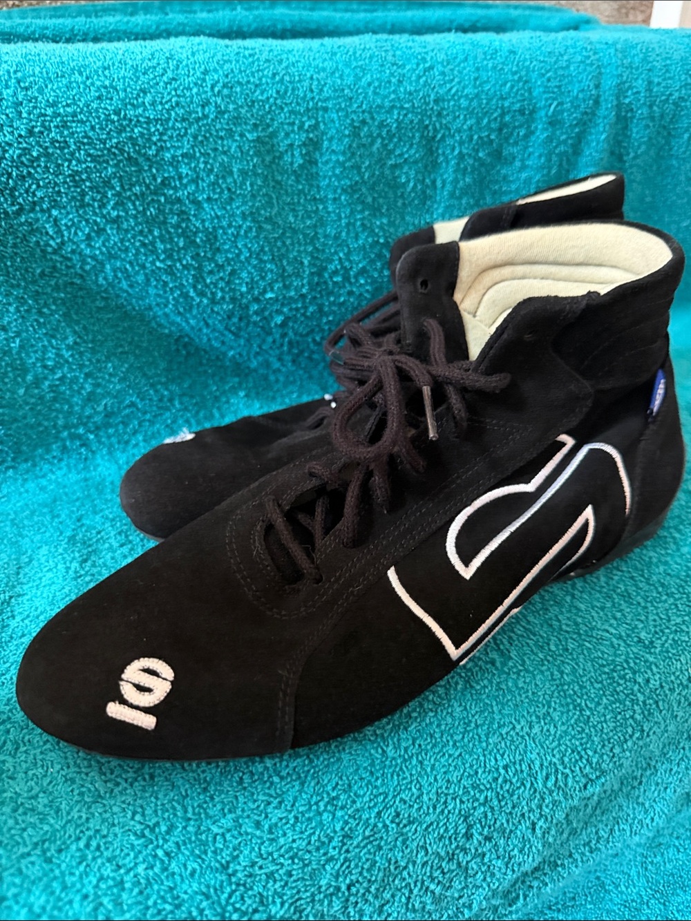 Men’s Sparco Black Suede High-Top Athletic Driving Shoe, Size 10 to 10.5, Eur 43